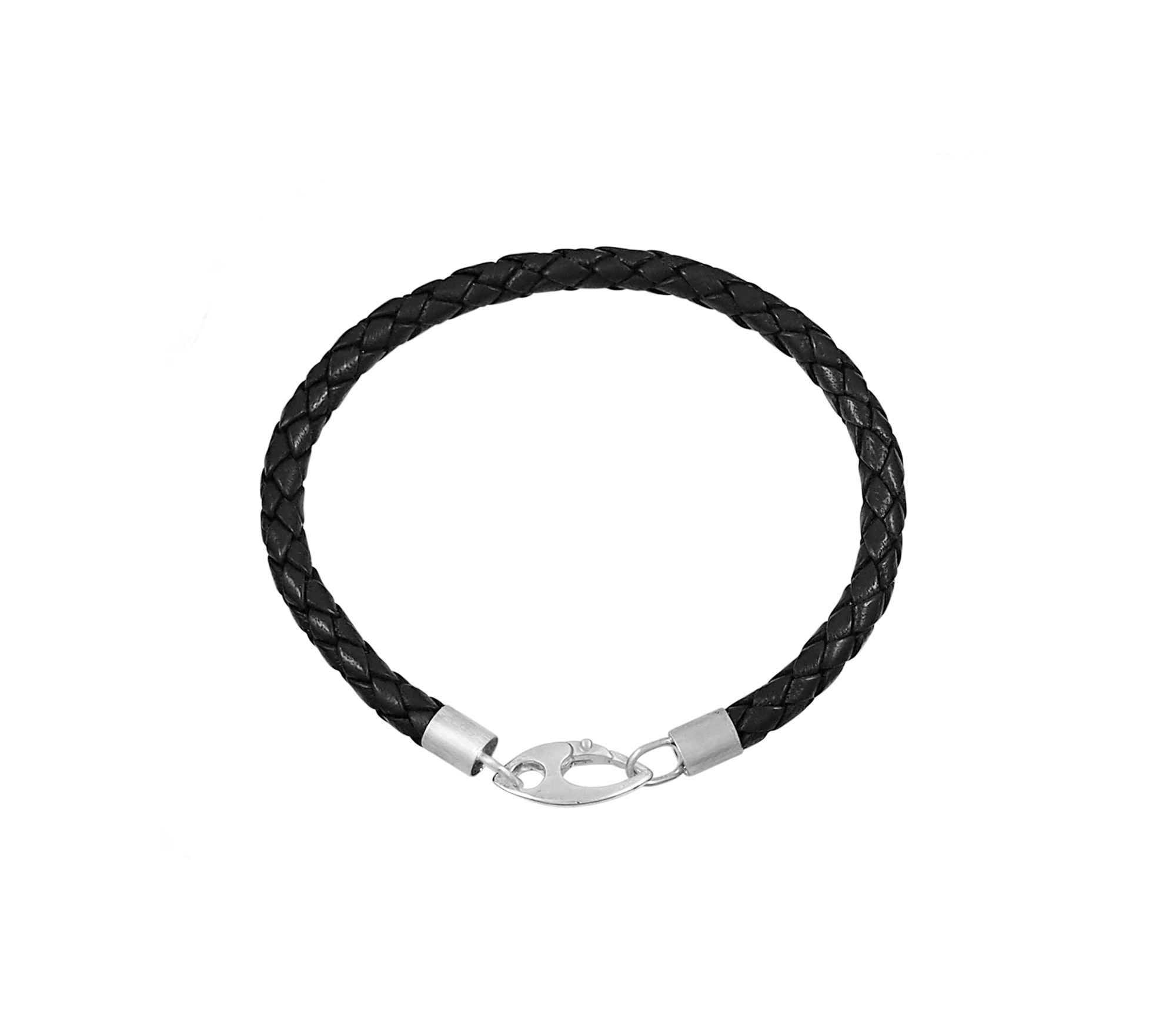 INWAVES - Black Leather Bracelet 21cm | Handmade Hallmark